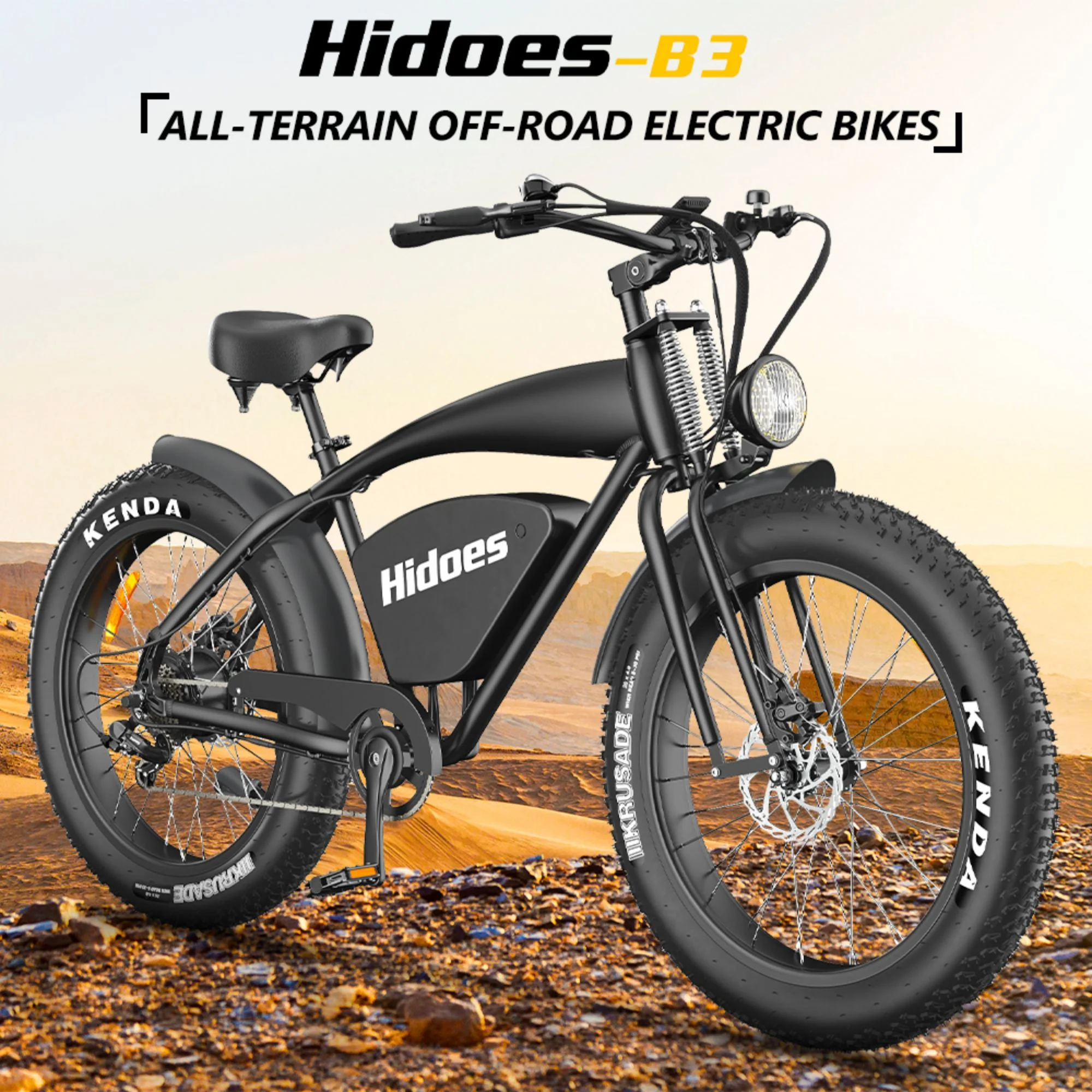 Hidoes Adult Electric Mountain Bikes Commute Ebike 1200W up to 49 Miles Long Range & 31mph, Pedal Assist E-bike Cruiser Electric Bicycle with Shimano 7 Speeds & 26" Fat Tire