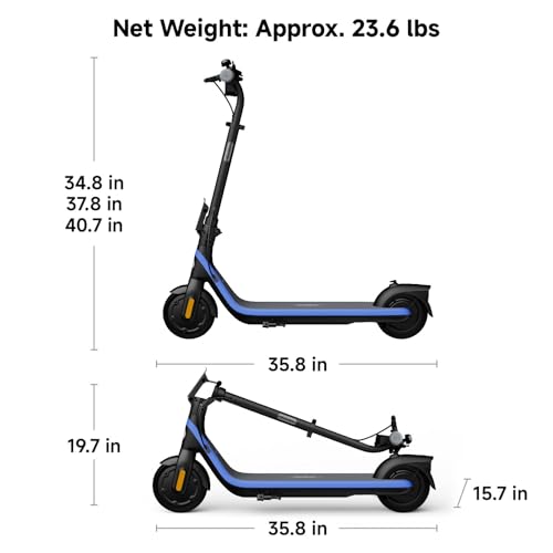 Segway Ninebot eKickScooter - Electric Scooter for Kids 6-14, w/t Adjustable Handlebar Height (Only C2 Pro) for Riders up to 132 lbs, Includes New Cruise Mode, UL-2272 Certified