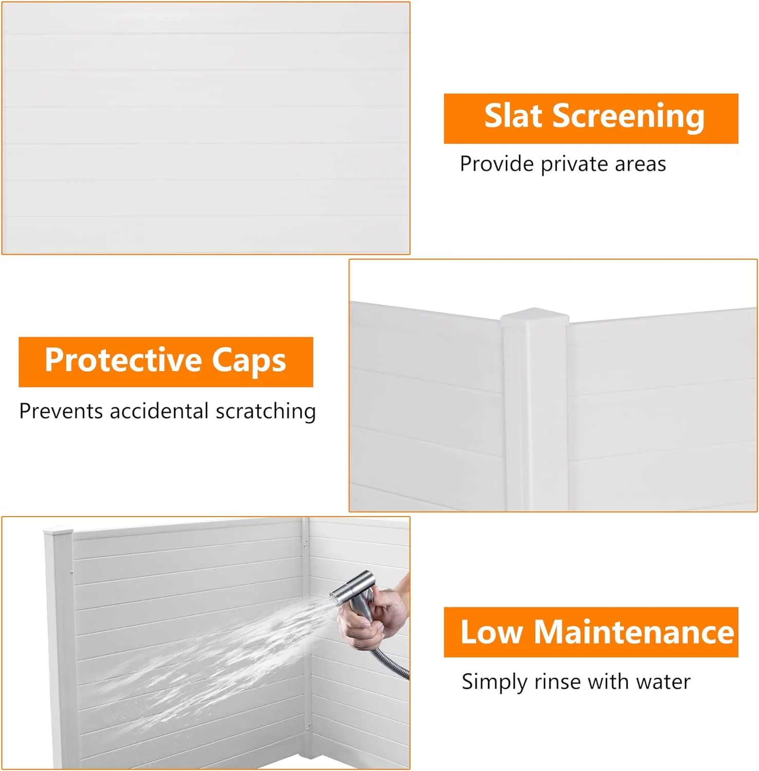 Outdoor Privacy Screen, Vinyl Privacy Fence Panels for Outside Units, Garden, Air Conditioner Enclosure, Pool Equipment, Trash Can, Privacy Screen Kit, 48" W X 48" H (2 Panels)