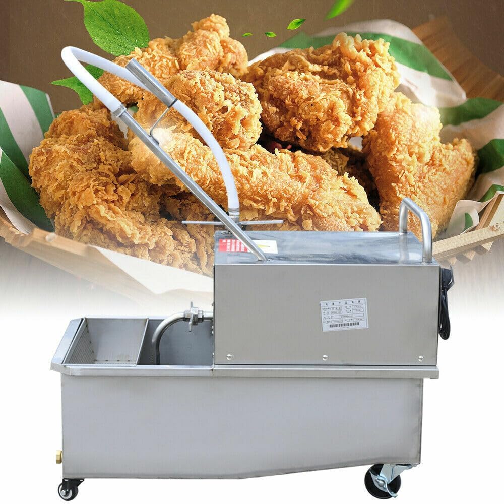 Fryer Oil Filter, 55L Large Capacity Commercial Fryer Oil Filter Cart Machine With Oil Unloading Valve, Portable Kitchen Oil Filter System With Universal Casters For Fried Food Production