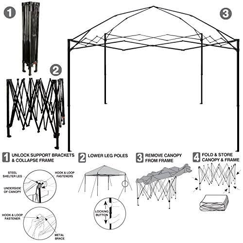 Leader Accessories 10' x 10' Instant Canopy Pop Up Canopy Straight Leg Wheeled Carry Bag Included