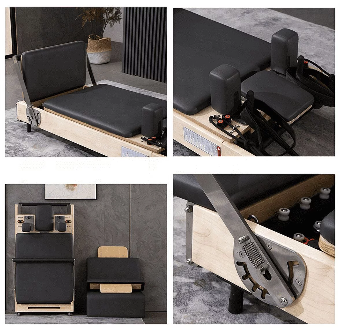 Foldable Wood Pilates Reformer Machine - The Zous Advanced from PersonalHour
