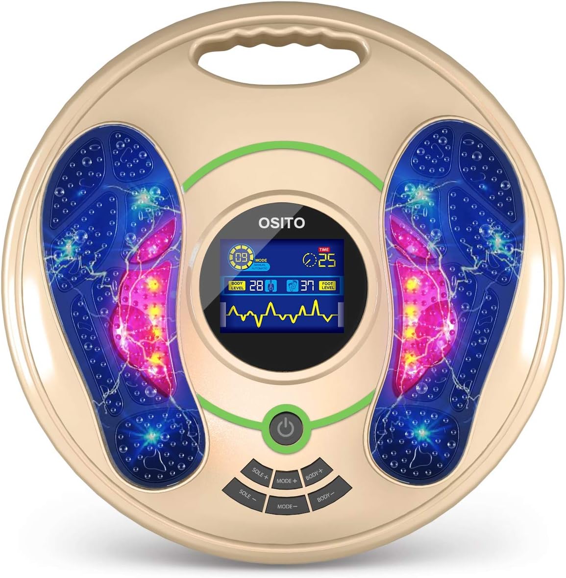 Electrical Pulse Foot Massager - Feet and Legs Massager Machine for Neuropathy - Electrical Nerve Muscle Massage with Infrared Remote and TENS for Body Pain Reflexology
