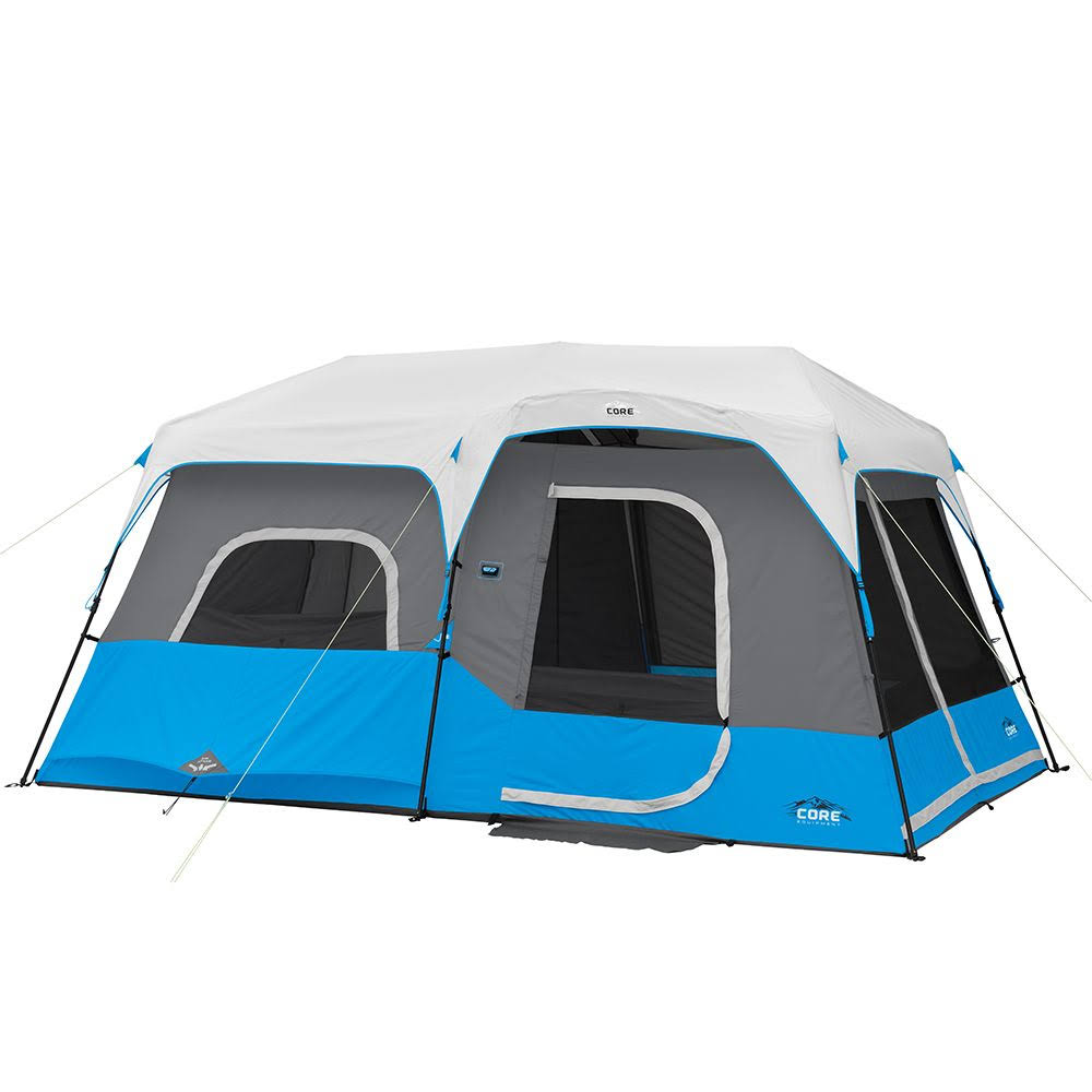 Core Equipment 14& x 9& 9-Person Lighted Instant Cabin Tent