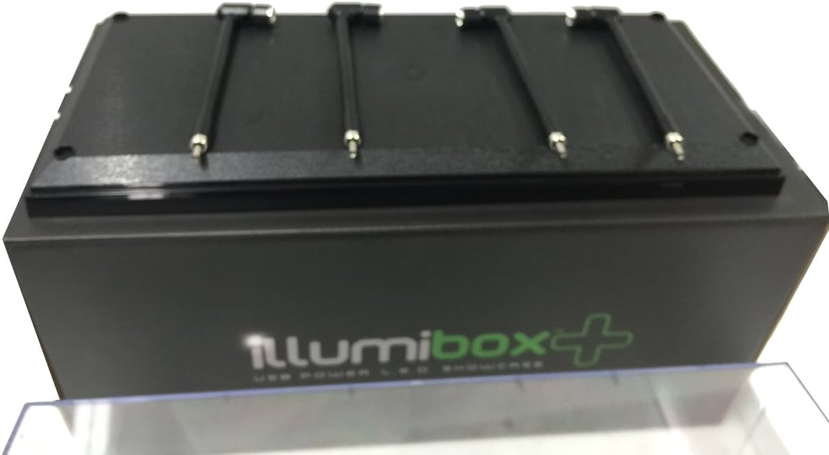Illumibox MJ14001 Showcase 1: 18 x+ USB Powered Led Black Base Display, Clear Pack of 2