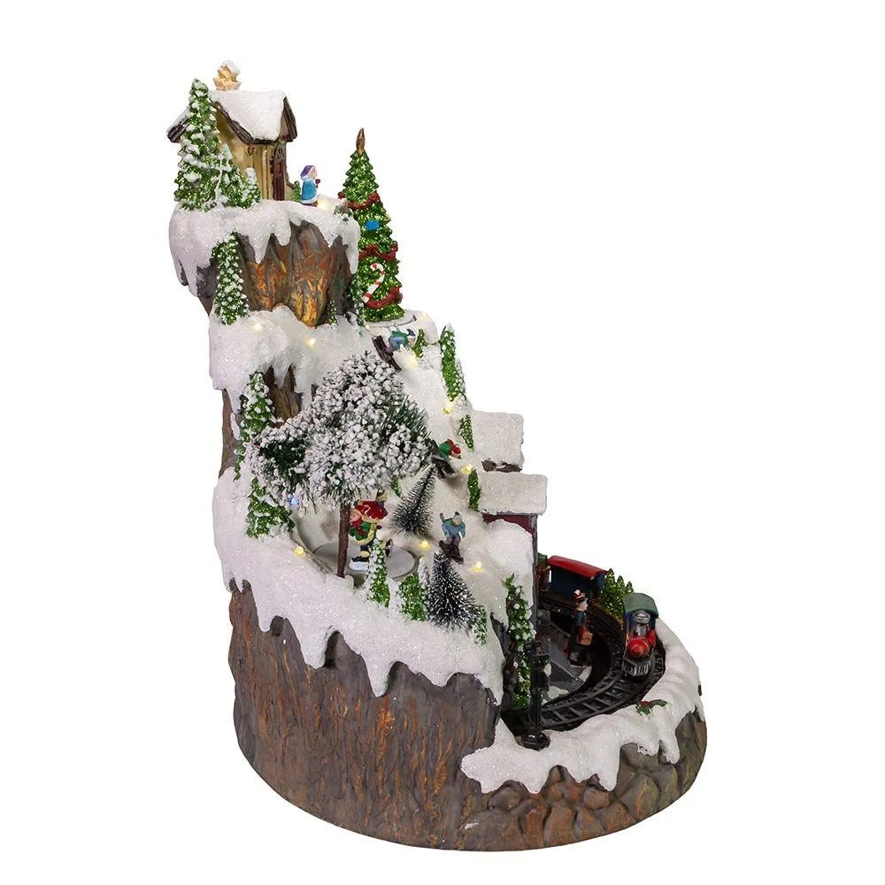 Kurt Adler 17x22 Musical LED Village on Mountain Table Piece