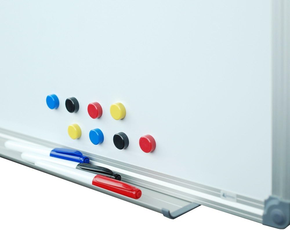 Lockways White Board Dry Erase Board 48 x 36 - Magnetic Whiteboard 4 X 3, Silver Aluminium Frame, Set Including 1 Detachable Aluminum Marker Tray, 3 Dry Erase Markers, 8 Magnets Pack of 2
