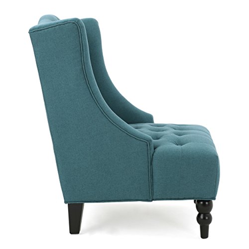 Wingback Accent Chair, Modern Button-Tufted Armchair, High-Back Fabric Club Chair for Reading in Bedroom,Living Room,Office Sofa Chair, Teal