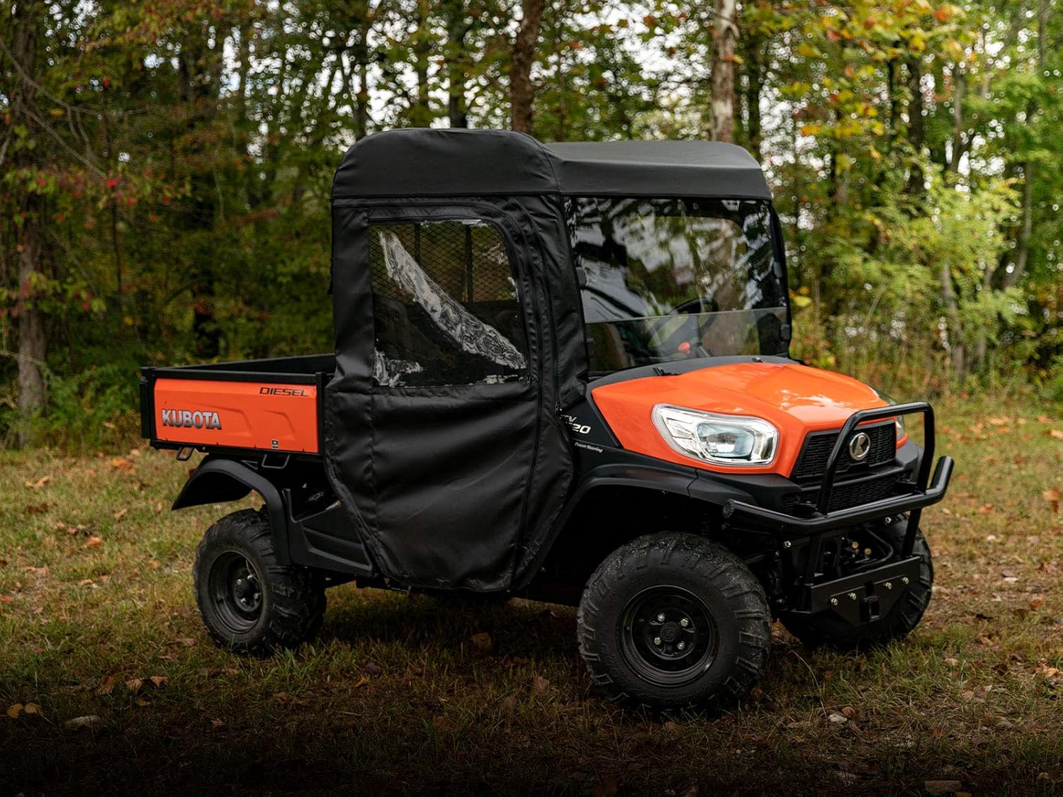 SuperATV Kubota Soft Cab Enclosure Doors (See Fitment) - 2 Soft Doors - Resistant to Punctures, Tears - Protection from UV-Rays - Waterproof - Doors Unzip and Buckle - Everything Included for Install