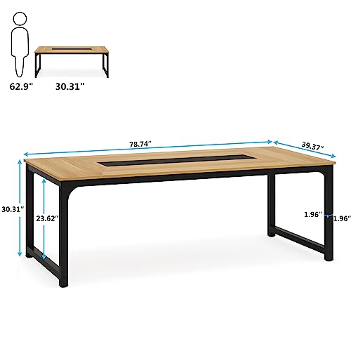 Tribesigns Modern Computer Desk, 63 x 31.5 inch Large Executive Office Desk Computer Table Study Writing Desk Workstation for Home Office, Spliced Desktop, White