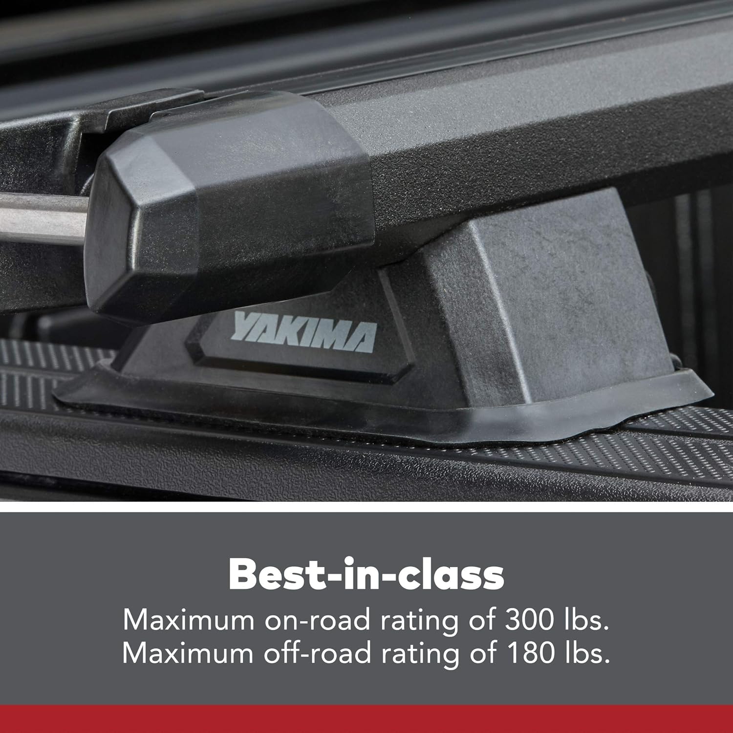 YAKIMA, Bedrock HD Low Profile Heavy Duty Truck Bed Rack for Trucks and Trailers with Open Rails (300lb On Road Capacity)