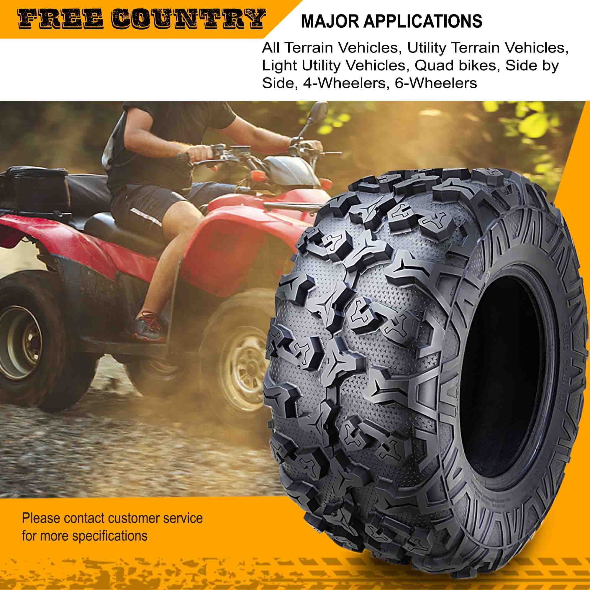 FREE COUNTRY 8PR Premium ATV/UTV Tires 27x9x14 & 27x11x14 fit 19-20 Arctic-Cat HAVOC BASE