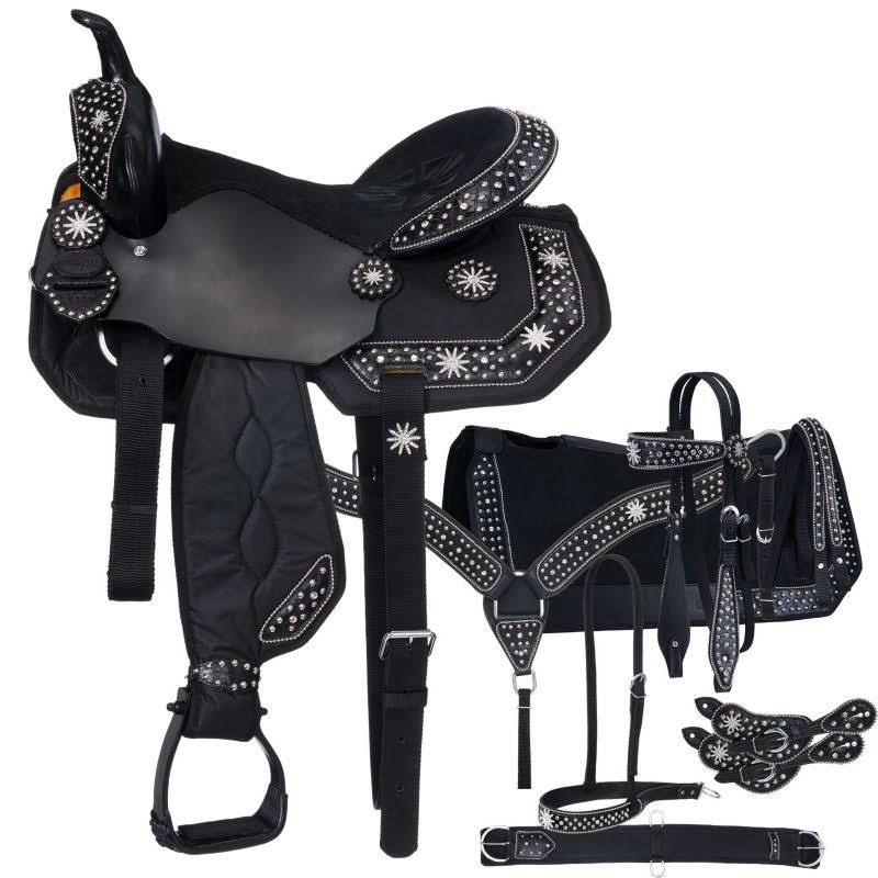 Tough-1 Western Saddle Trail 7 Piece Lightweight 9KS16437P Black