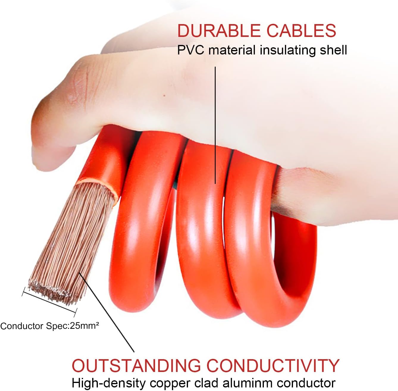 Jumper Cables Heavy Duty, 2500AMP Car Jumper Cables for Jump Starting Dead or Weak Batteries (2 Gauge x 10Ft) Pack of 2
