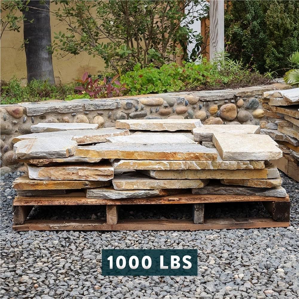 Landscape Patio Natural Flagstone Pathway Stepping Stone Slabs - 1000 lbs - Salmon Red
