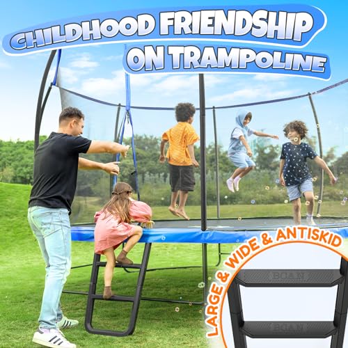 BCAN 8FT 10FT 12FT 14FT 15FT 16FT Recreational Trampoline with Enclosure for Kids Adults, ASTM Approved, Outdoor Trampolines with Ladder for Kids