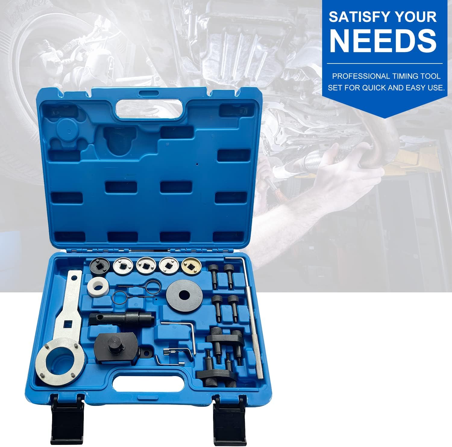 WAYCOJOY 22 Pcs Engine Camshaft Timing Tool Kit Compatible with Audi VAG VW 1.8 2.0 TSI TFSI 2006-2018 EA888 Engine T10352 T40196 T40271 T10368 T10354 T10355 T10060A T40011 T40098 T40267.
