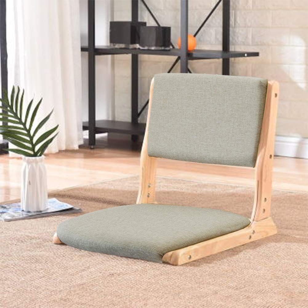Tatami Chair Accent Furniture, Foldable Meditation Floor Chair, Living Room Chair Floor Seat, Portable Japanese Legless Chair, Lazy Sofa for Bay Window Meditation Reading, Balcony Chair with Cushion