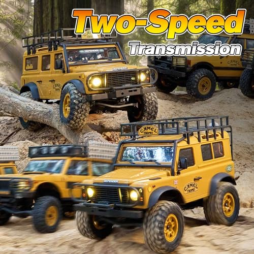 BEEZRC FMS 1/24 RC Crawler RTR FCX24M Land Rover Family Camel Trophy Edition Licensed RC Model 4WD RC Rock Truck 2.4Ghz Hobby Grade RC Car Model Mini Off Road Vehicle with Battery (Discovery)