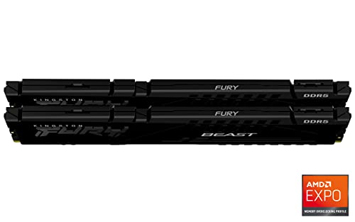 Beast 64GB (2x32GB) 6000MT/s DDR5 CL30 Desktop Memory | AMD Expo | Plug N Play | Kit of 2 | KF560C30BBEK2-64