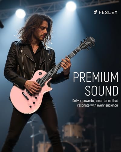 Fesley 39" LP Electric Guitar Kit: Full Size Solid Body Electric Guitars for Beginners with Humbucker Pickups, Poplar Body, Mahogany Neck,22 Frets,6 String Guitar with Gig Bag,Cable,FLP350,Matte,Black
