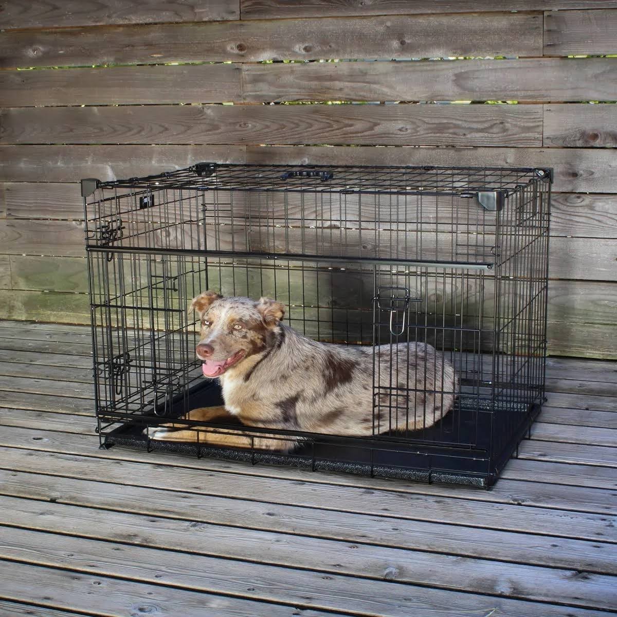 Lucky Dog Sliding Double Door Wire Dog Crate, 36 inch