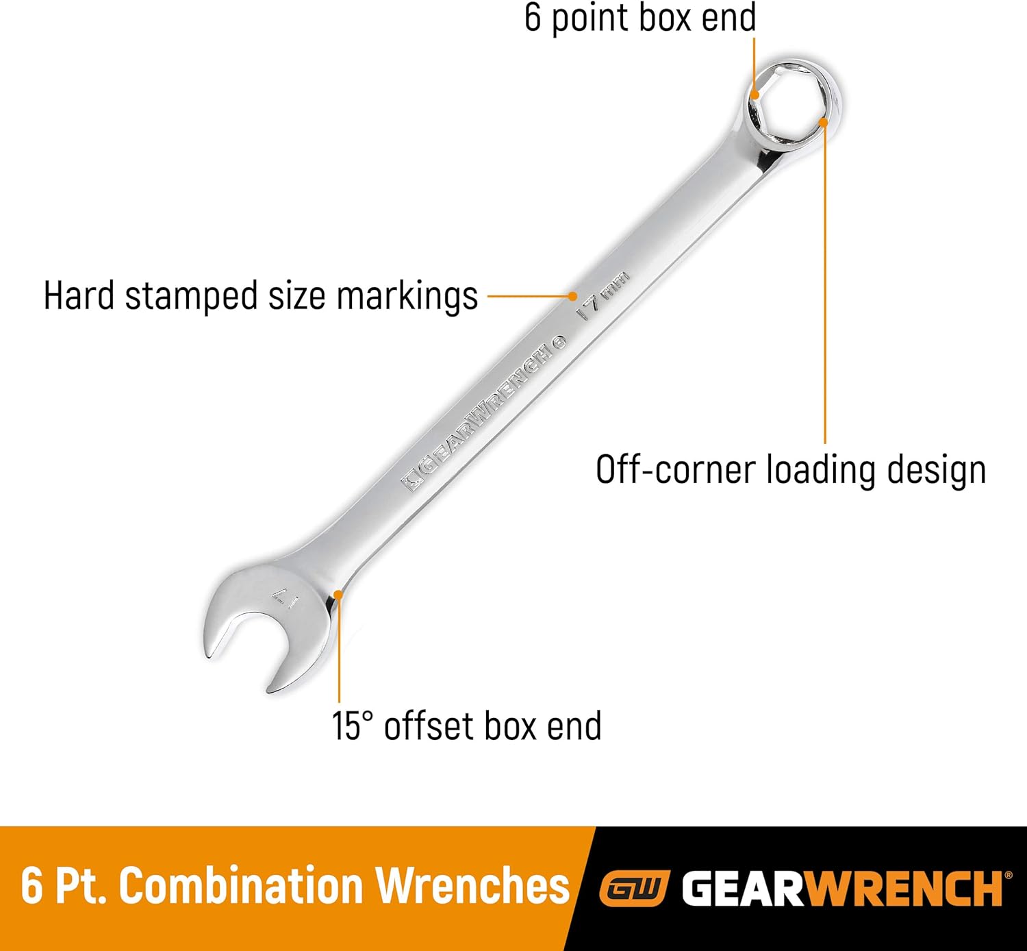 GEARWRENCH 28 Pc. 6 Pt. Combination Wrench Set, SAE/Metric - 81923