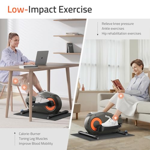 Niceday Under Desk Elliptical, Manual Quiet Elliptical, Foot Pedal Exerciser, Mini Elliptical Machines for Home Use, Portable Foot &Leg Pedal Exerciser, Exerciser for Seniors, Max Load 300LBS