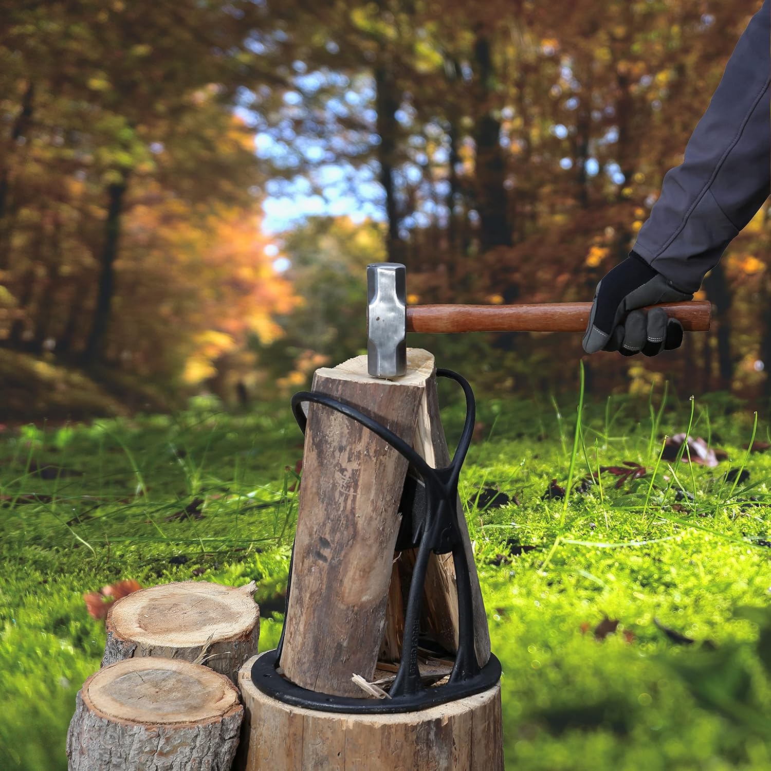 SPEED FORCE Firewood Splitter-Kindling Splitter-Log Splitter-Wood Splitter-Kindling Cracker – No Axe！Manual Log Splitter Wedge Made from CAST Steel Pack of 2