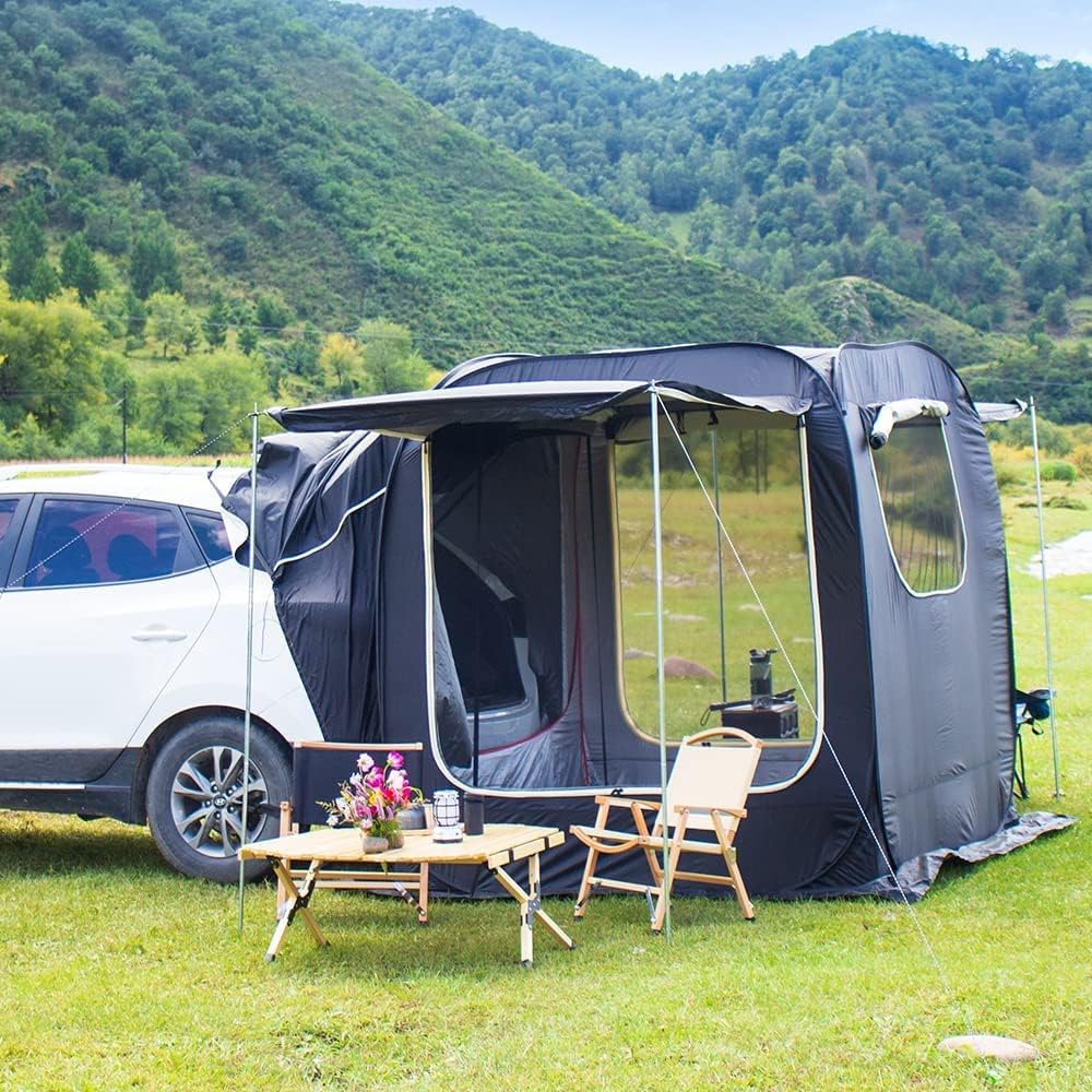 Laaioo SUV tent, SUV tents for Camping ，universal, pop-up tent tailgate tent 4-6 people multifunctional+Rainfly+ floor