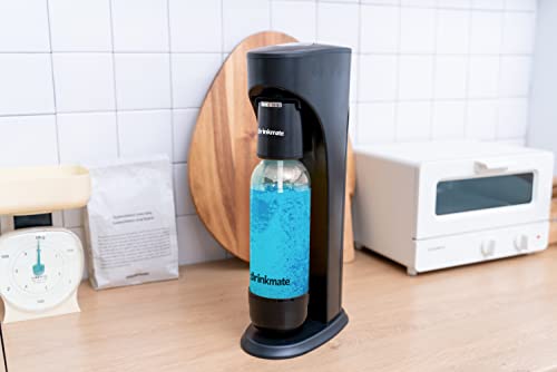 Drinkmate OmniFizz Sparkling Water and Soda Maker, Carbonates Any Drink, PARTY PACK - Includes two 60L CO2 Cylinders, three Carbonation Bottles, and two Fizz Infusers (Royal Red)