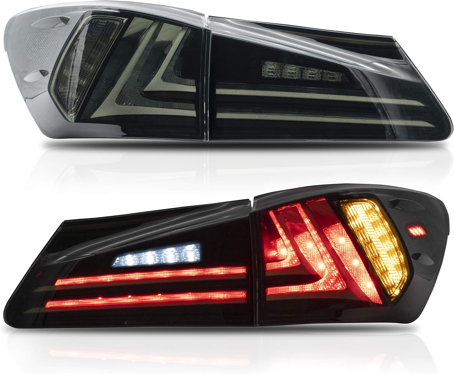 VLAND Headlight Assembly Fit for LEXUS 2006-2013 IS250 IS350/2008-2014 IS F/2010-2015 SEDAN C CF,with Sequential Turn Signal,Full LED Light, Plug-and-play Clear