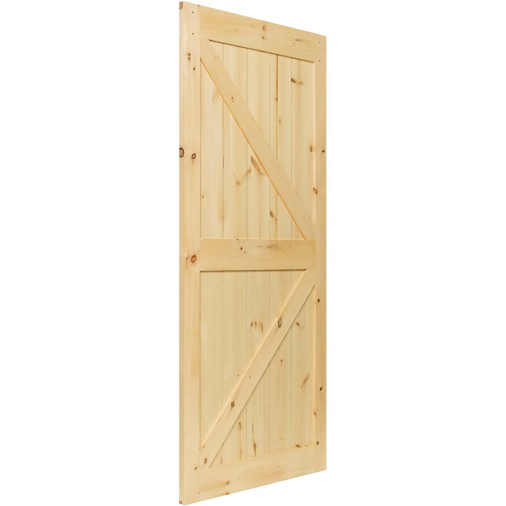 Kimberly Bay 24 in. x 84 in. Solid Pine Unfinished Wood K-Rail Barn Door Slab