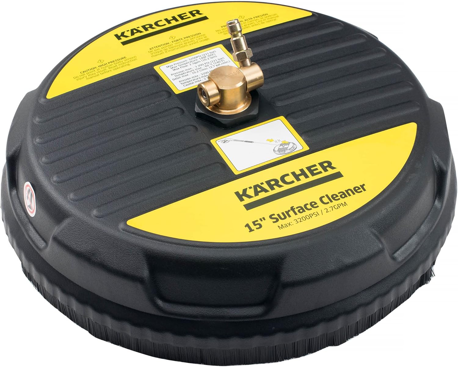 Karcher Universal 15" Pressure Washer Surface Cleaner Attachment, Power Washer Accessory - 1/4" Quick-Connect, 3200 PSI Pack of 2