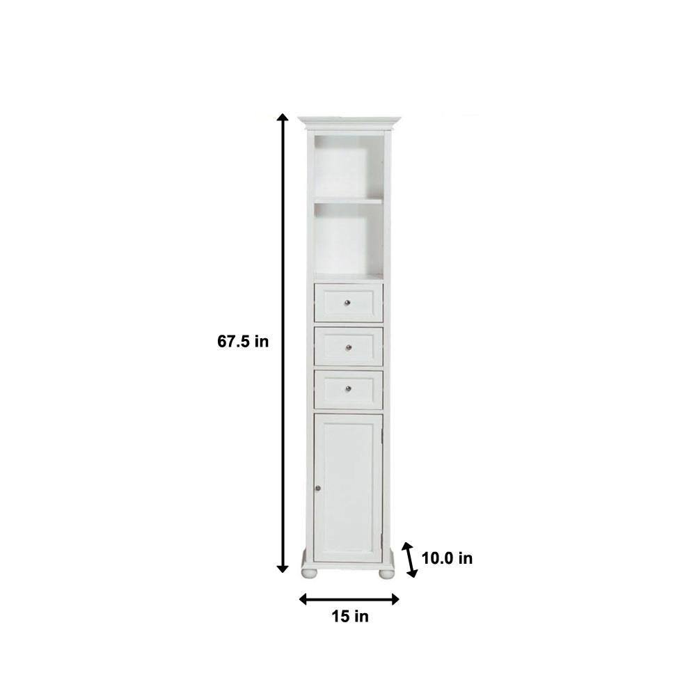 Home Decorators Collection Hampton Harbor 15 in. W x 10 in. D x 67-1/2 in. H Linen Cabinet in White 3987010410