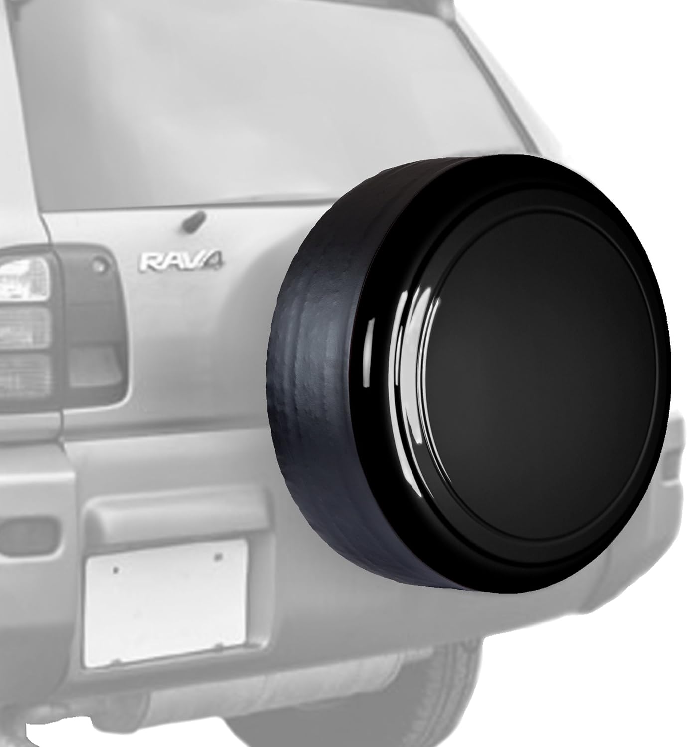 Boomerang 28" Color Matched Rigid Tire Cover for Toyota RAV4 (95-00) - (Plastic Face & Vinyl Band) - Black