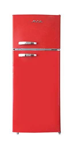 RCA RFR1055, Retro Apartment Size Refrigerator with Top Freezer - 2 Door Fridge with 10 Cu Ft of Storage