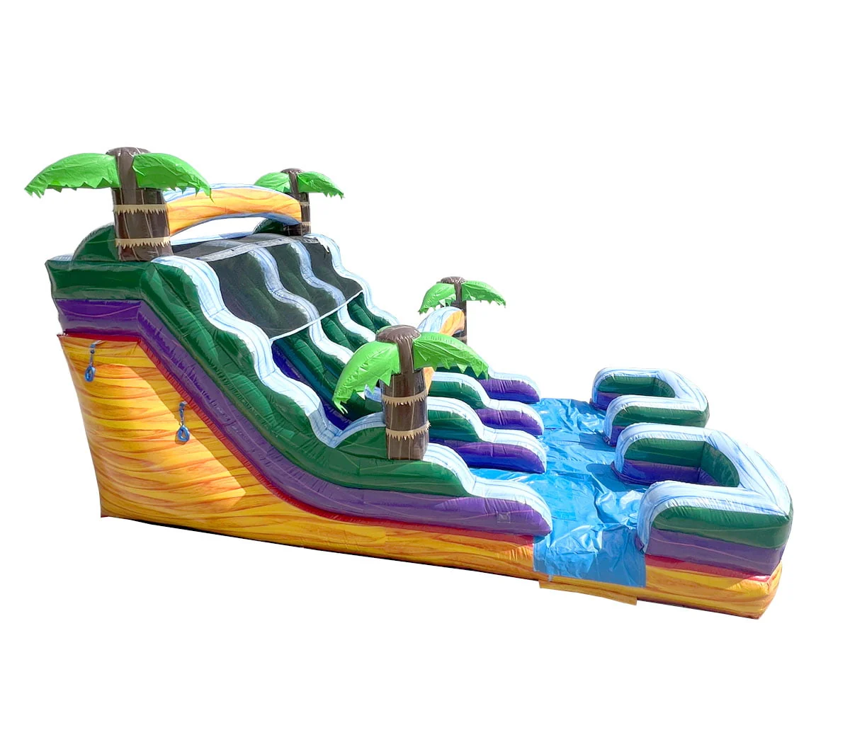 TentandTable Commercial Inflatable Water Slide, Rainbow Double Lane with Blower, 13'