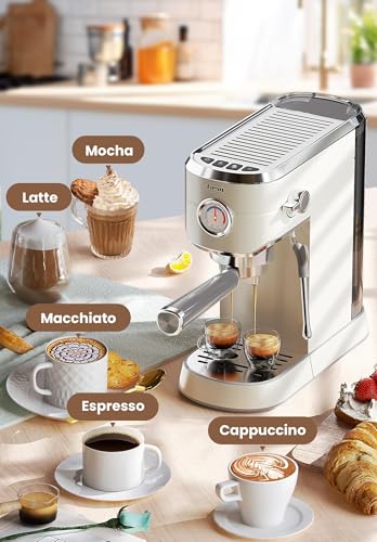 Gevi Espresso Expresso Machine 20 Bar with Auto Milk Frother, Professional Espresso Maker with Steam Wand, Compact Stainless Steel Cappuccino & Latte Machine, Gift for Coffee Lover, Home Baristas