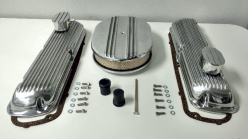 Finned Aluminum Engine Dress Up Kit, Compatible with Ford SBF V8 260 289 302 351W