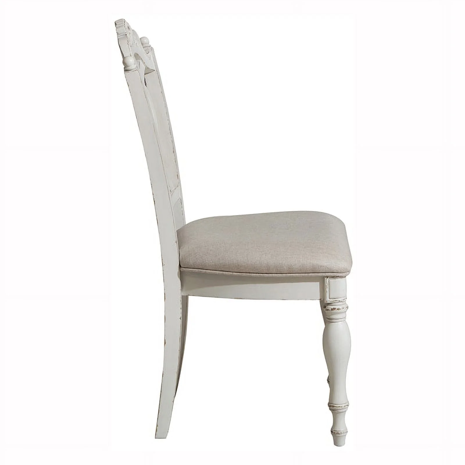 Lexicon Traditional Wood and MDF Board Writing Desk Chair in Antique White/Gray