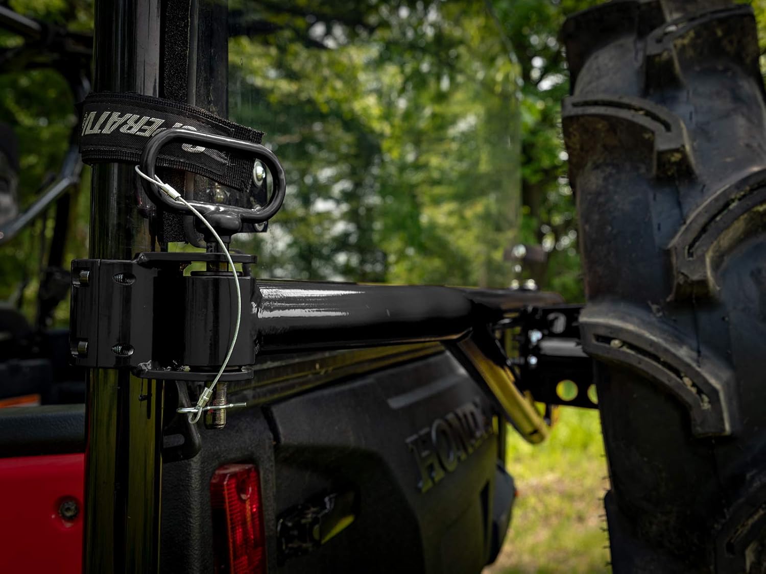 SuperATV UTV Spare Tire Carrier Compatible with 2016+ Honda Pioneer 1000-5/1000-5 Deluxe | 2017+ 1000-5 Limited Edition | No Drilling or Welding | Accommodates Tires of All Sizes (up to 70 pounds)
