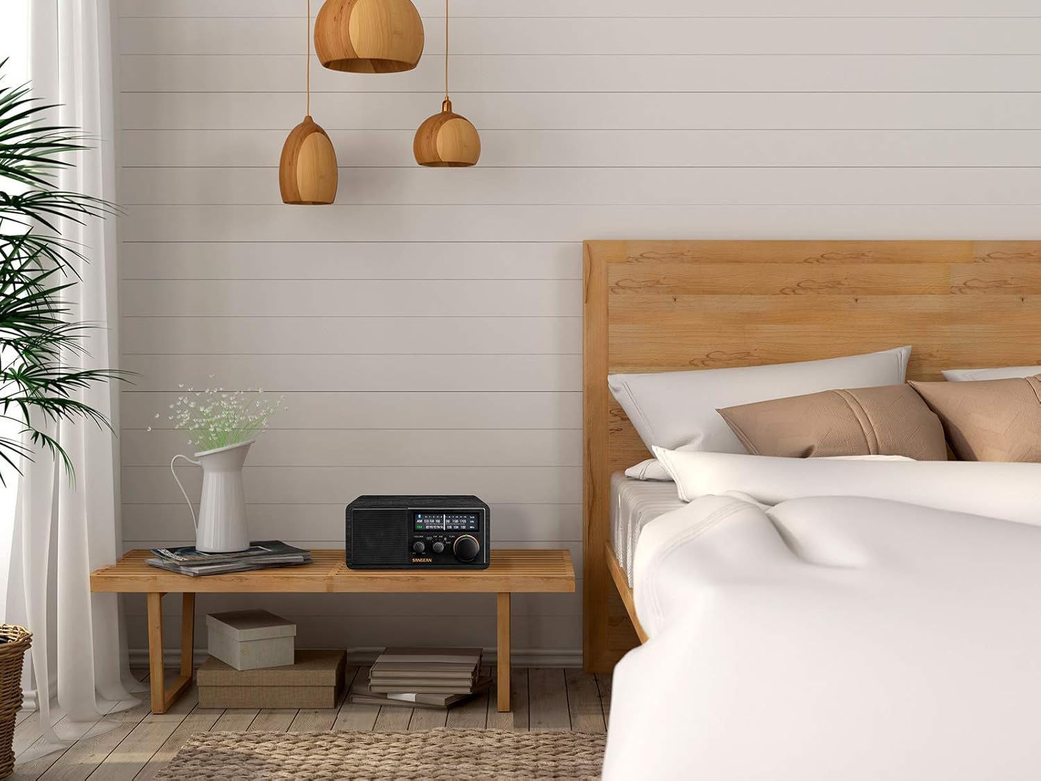 Sangean SG-118 Retro AM/FM Bluetooth Wooden Cabinet Radio