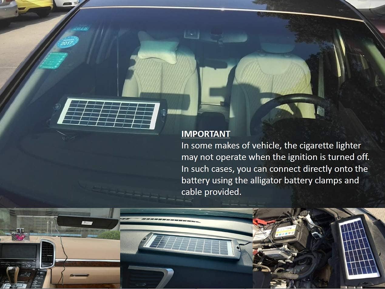 Sunway Solar Car Battery Trickle Charger & Maintainer 12Volt 8W Solar Panel Power Charger kit Portable Waterproof for Automotive RV Marine Boat Truck Motorcycle Trailer Tractor Powersports Snowmobile