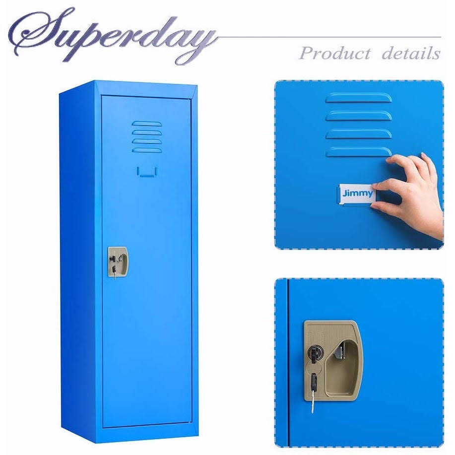 Superday Kid Locker Safe Storage Children Single Tier Metal Lockers - Orange F01001L