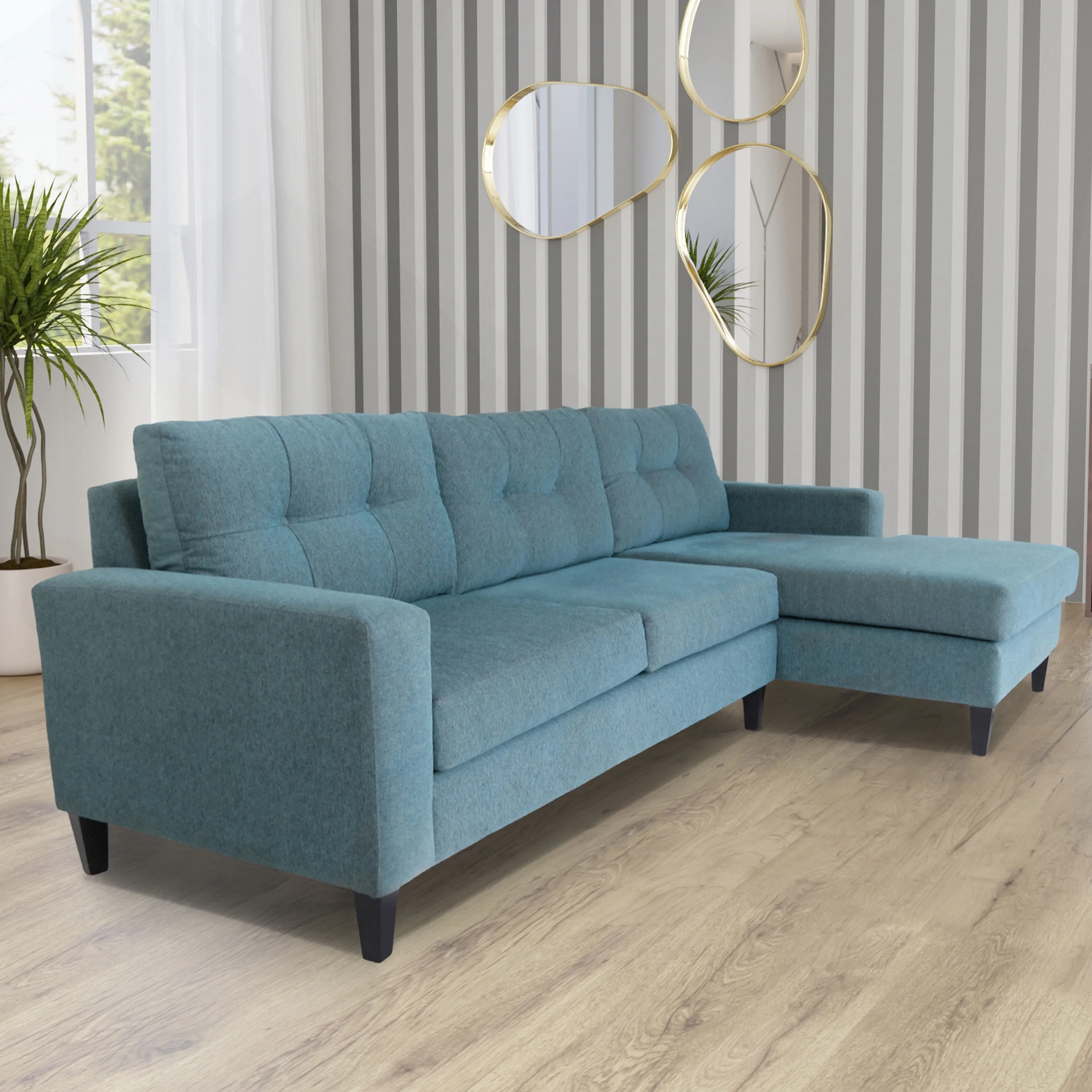 Mid-Century L-Shaped Sectional Sofa - Timeless Style & Comfort