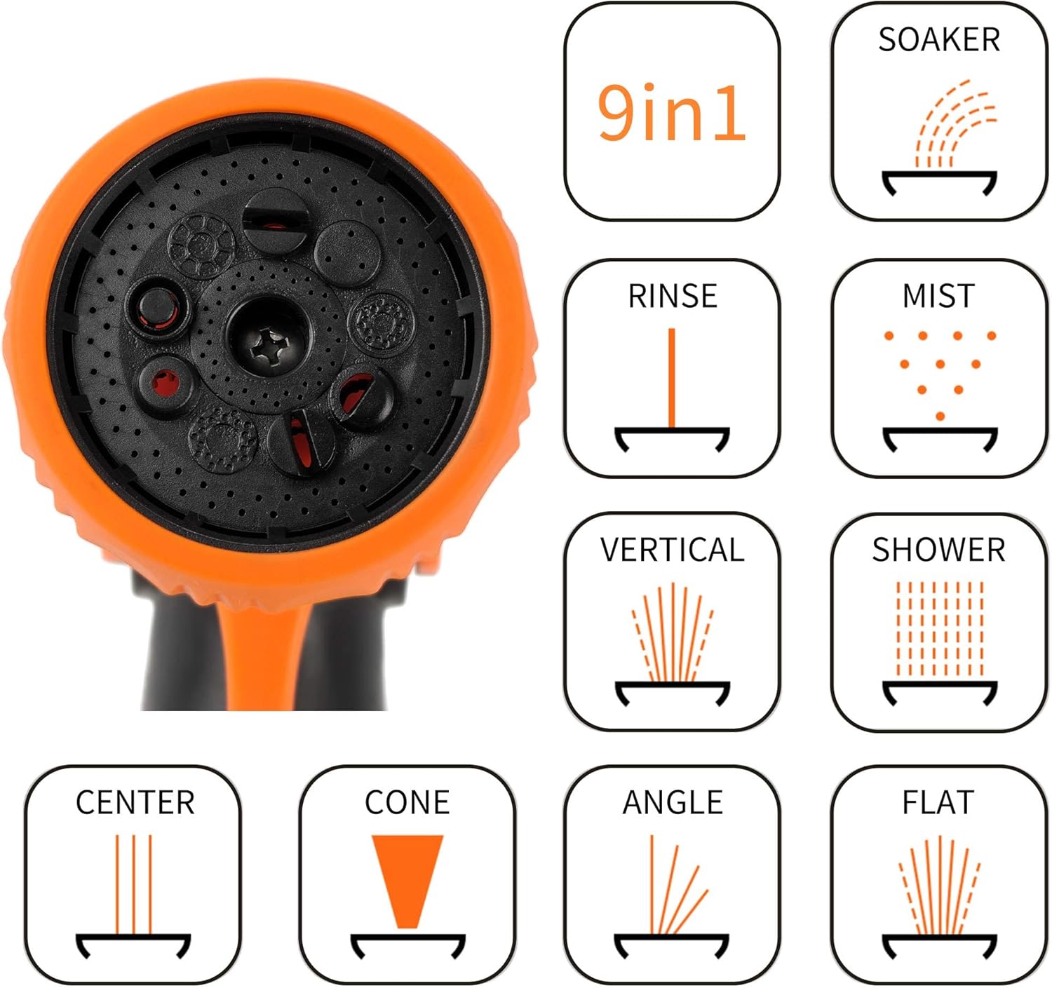 Giraffe Wall Mounted Hose Reel Retractable, 1/2" 78ft Heavy Duty Garden Hose Reel with 9 Pattern Hose Nozzle, Any Length Lock/Automatic Rewind/180° Swivel Bracket