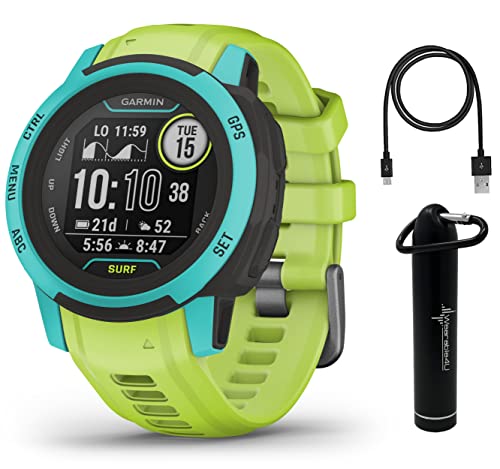 Wearable4U Garmin Instinct Crossover Solar Tactical Edition, Rugged Hybrid Smartwatch, Tactical-Specific Features, Analog Hands and Digital Display 1.27 in, Black E-Bank Bundle