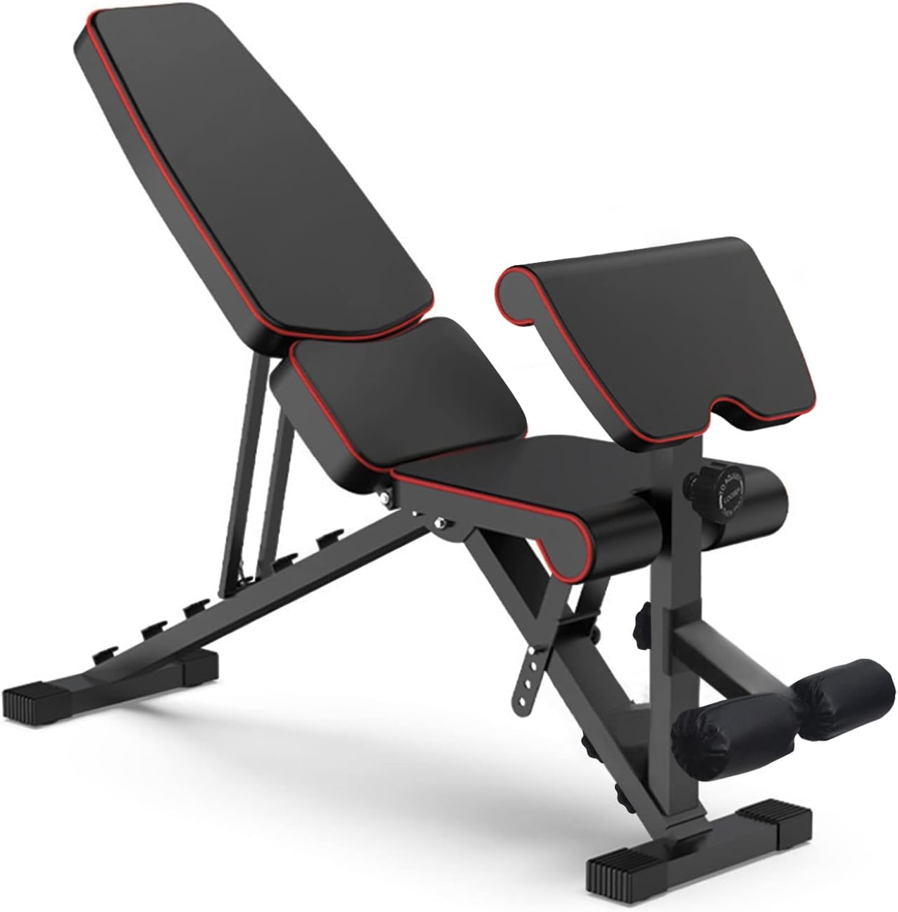 Papepipo Adjustable Weight Bench for Exercise - Foldable Workout Bench with Preacher Pad for Full Body Strength Training, Flat/Incline/Decline Weight Lifting Bench