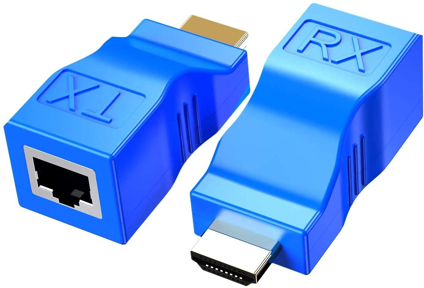 HDMI to RJ45 Extender, Eanetf HDMI to RJ45 Ethernet Network Converter Over by Cat5-e/6 Cable Splitter 1080p up to 30m/98ft Repeater for HDTV HDPC PS4 STB